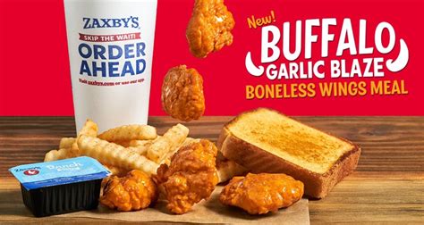 Zaxby S Introduces New Buffalo Garlic Blaze Sauce Along With New Boneless Wings Meal The Fast