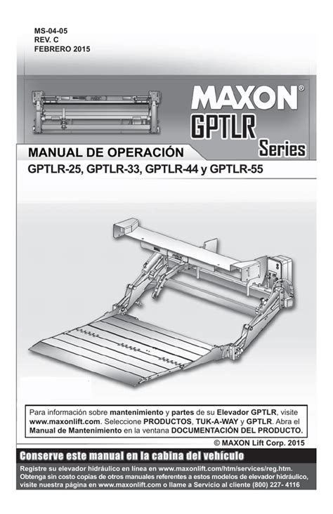 Maxon Gptlr Operation Rev C Feb 2015 Instrucciones De Operación