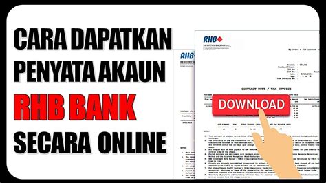 Cara Dapatkan Penyata Akaun RHB Bank Secara Online YouTube