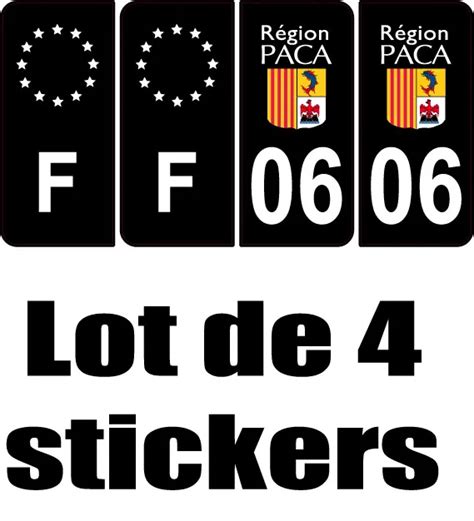 Stickers Style Plaque Immatriculation Departement F Paca Noir