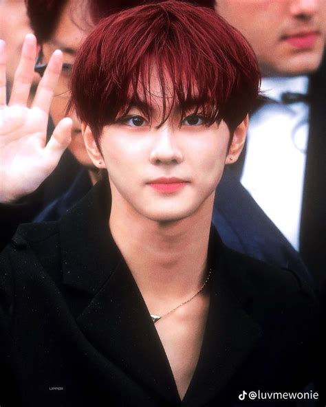 Jungwon Red Hair Blood Red Hair Dark Red Hair