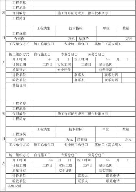 建筑业企业资质申请表第一册填写说明 范文118