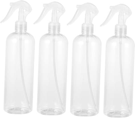 4 Pack Plastic Spray Bottles Triggers With Adjustable Nozzles 500ml