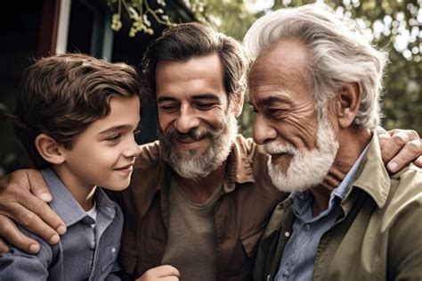 Premium AI Image Shot Of A Mature Man Spending Quality Time With His Son And Grandson Created