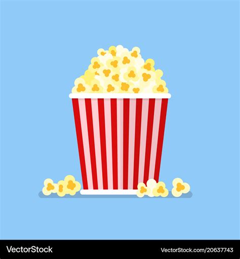 Popcorn Snack In Flat Style Royalty Free Vector Image