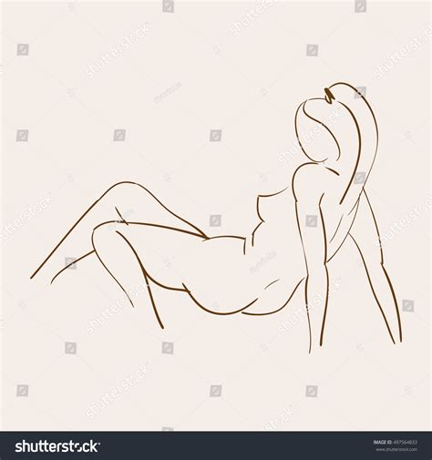 Nude Woman Lying Silhouette Vector Beautiful Stock Vector Royalty Free Shutterstock
