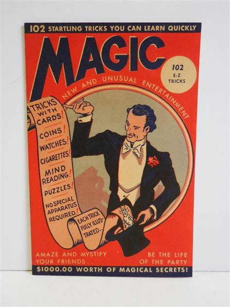 Vintage Magic Tricks Book Kids 1944 Magical Secrets 102 Easy Tricks