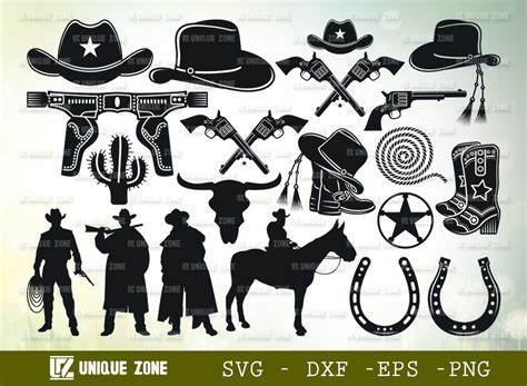 Cowboy Set Svg Cut File Cowboy Sheriff Svg Cowboy Ranger Svg
