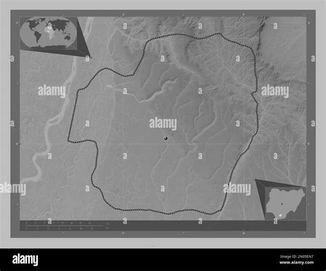 Imo State Of Nigeria Grayscale Elevation Map With Lakes And Rivers