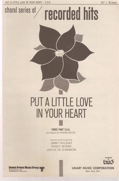 Put A Little Love In Your Heart Sheet Music Sheet music