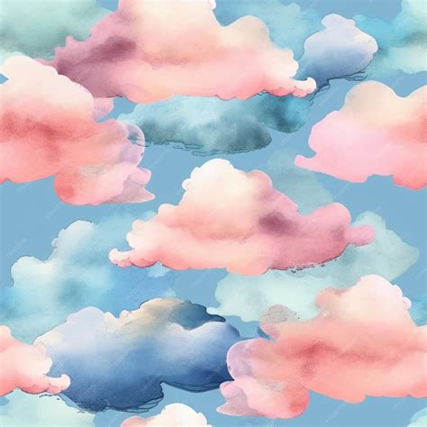 Premium AI Image | Watercolor clouds in the sky