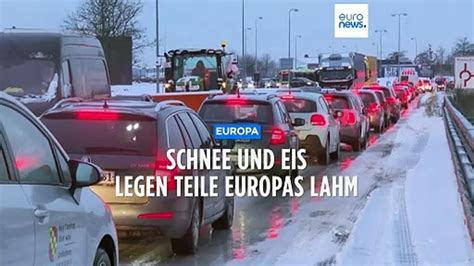 Wetterchaos In Europa Eis Und Regen Legen Verkehr Lahm Video Dailymotion