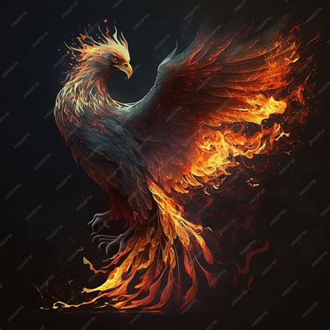 Premium Photo | This is a 3d illustration of phoneix fire and mythical