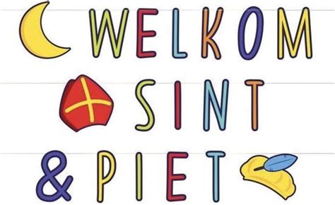 Vlaggenlijn Sinterklaas Letterslinger Welkom Sint En Piet 3 Meter