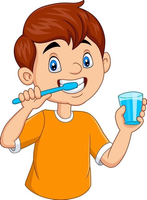 Download Cute Little Boy Brushing Teeth For Free Niños Cepillandose