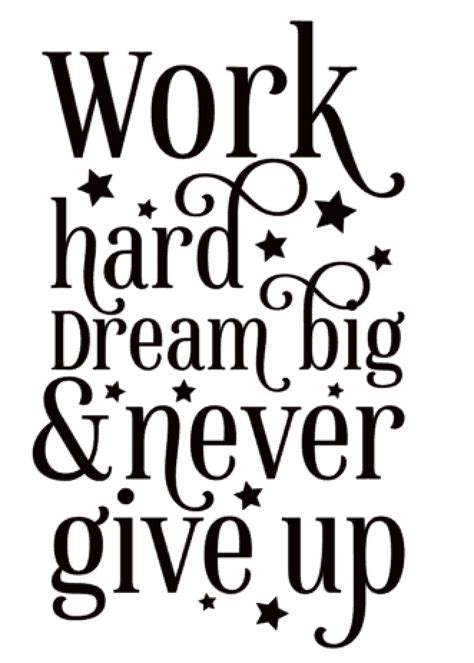 Work Hard Dream Big Never Give Up