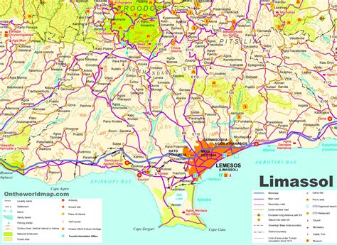 Detailed Map Of Limassol District