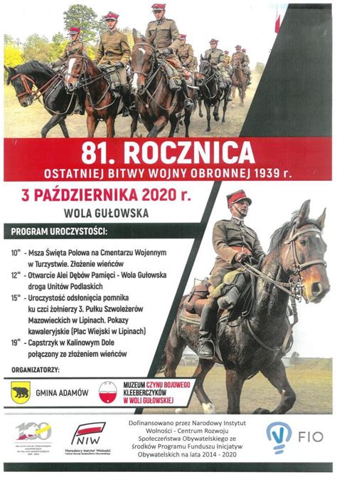 Rocznica Ostatniej Bitwy Wojny Obronnej R Gmina Adam W