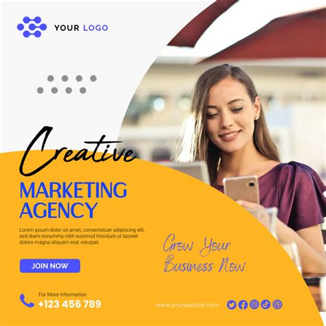 Creative Marketing Agency Social Media Post Template Postermywall