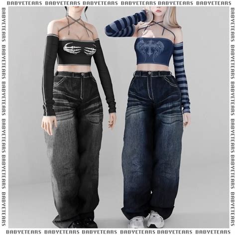 Y2k Set Babyetears In 2024 Sims 4 Mods Clothes Sims 4 Clothing