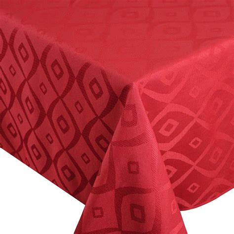 Nappe carrée 150x150 cm Jacquard 100 polyester BRUNCH rouge Linnea