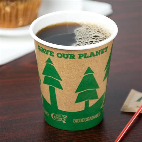 EcoChoice Oz Tall Kraft Tree Print Compostable Paper Hot Cup Pack