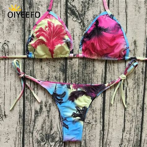 Oiyeefo 5 Styles Sexy Halter Brazilian Bikini Strings Bandage Beach