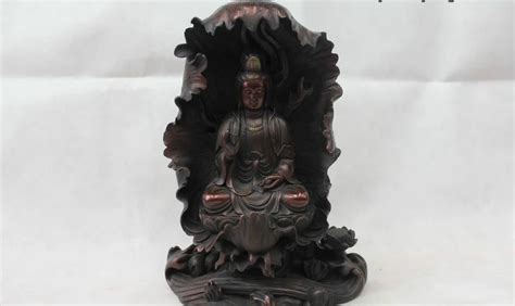 China Chinese Tibet Bronze Sit Lotus Flower Kwan Yin Bodhisattva