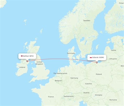 All Flight Routes From Belfast To Gdansk Bfs To Gdn Flight Routes