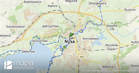 Nysa mapa szlaków turystycznych mapa turystyczna pl