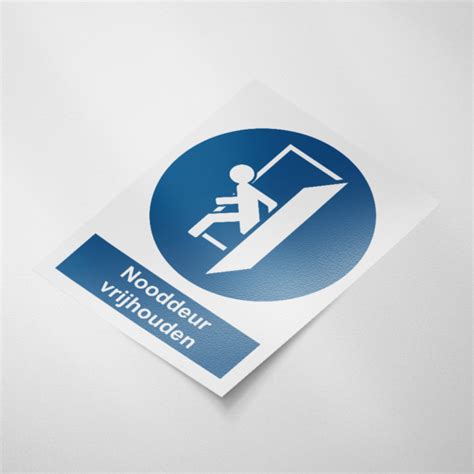 Gebodssticker Nooddeur Vrijhouden 1020 Ontwerpstickers