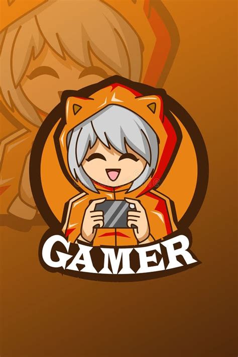 Cute Gamer Girl Playing Computer Cartoon Vector Icon Illustration