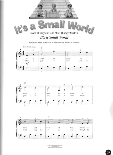 Super Partituras Its A Small World Walt Disney Com Cifra