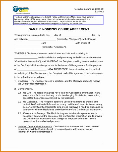 Nda Template Free Word Of Nda Agreement Template Word ...