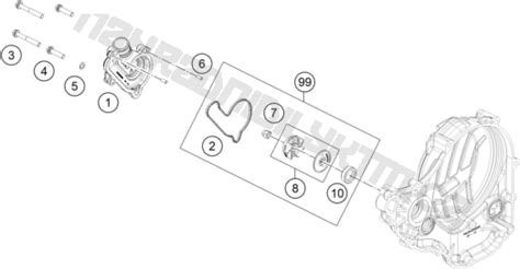 Náhradní díly KTM Schéma WATER PUMP pro model KTM MX 350 SX F 2019 EU