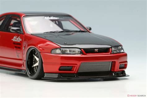 Garage Active Active R33 Gt R Wide Body Concept Candy Red Carbon Bonnet Diecast Car Item