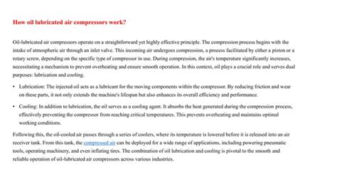 Elgi Oil Lubricated Screw Air Compressor Technology Explained Australia