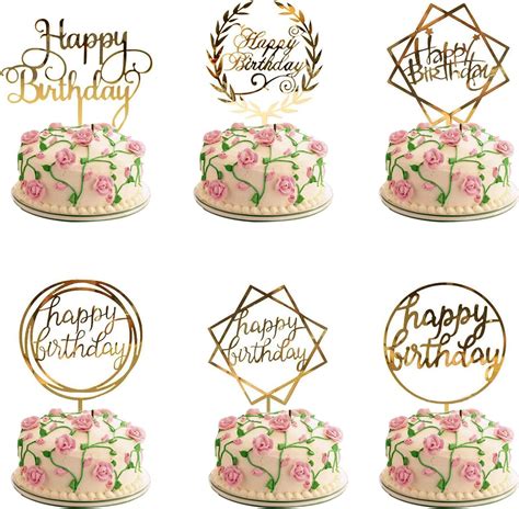 Pcs Happy Birthday Cake Topper Gold Geburtstag Kuchen Topper