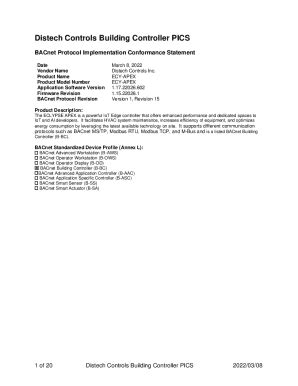 Fillable Online Ecy S Series B Bc Pics Bacnet Protocol