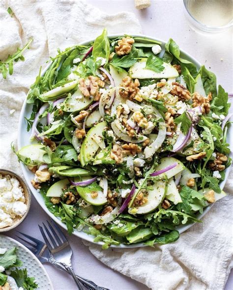 Apple Walnut Salad With An Herbed Lemony Dressing⠀ Recipe The