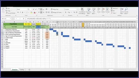 Project Management Gantt Chart Excel Templates - Template 2 : Resume ...