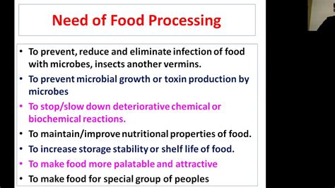 Introduction To Food Processing And Preservation Youtube