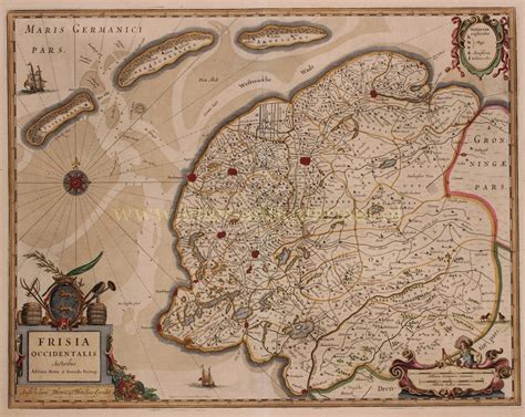 Oude Kaart Friesland Originele Gravure E Eeuw Antieke Prent