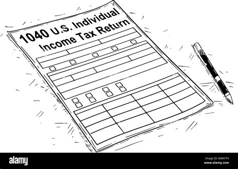 Vector Artistic Drawing Illustration Of 1040 Individual Income Tax