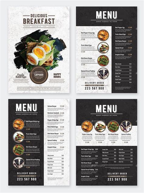 Restaurant Menu Psd Template Breakfast Menu Design Cafe Menu Design