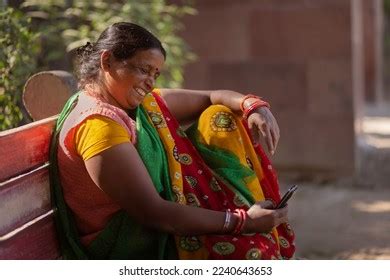 House Maid Sitting Colony Park Using Stock Photo Shutterstock