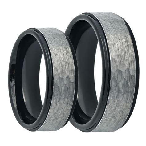 Tungsten Couples Ring With Black Center Vansweden Jewelers