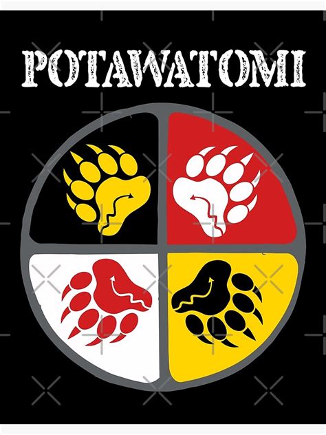 Potawatomi Tribe Native American Medicine Wheel Art Board Print For