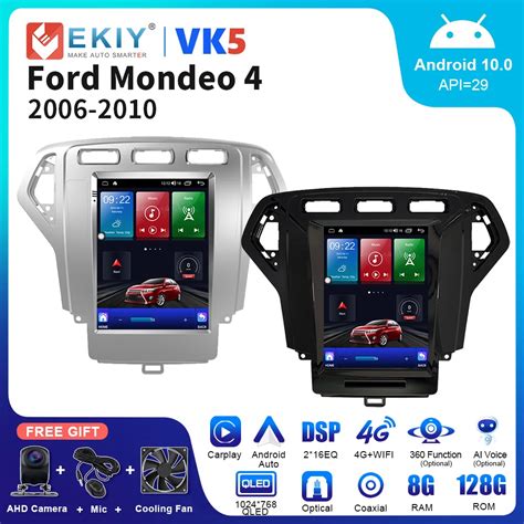 EKIY VK5 Car Radio For Ford Mondeo 4 2006 2010 2 Din AI Voice Tesla