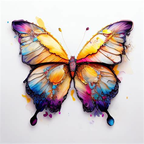 Premium Photo Beautiful Butterfly Abstract Alcohol Ink Art